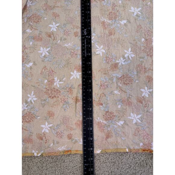 Pink Rose Womens Open Blouse Sz M Floral Rayon D588 - Picture 8 of 9